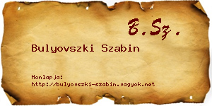 Bulyovszki Szabin névjegykártya